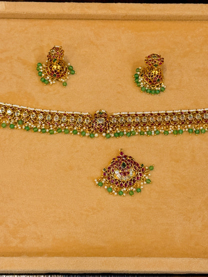 Tarangini Trimaya – Premium Kemp & Kundan Three-Way Convertible Choker