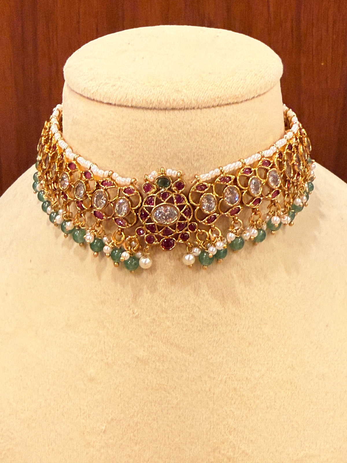 Tarangini Trimaya – Premium Kemp & Kundan Three-Way Convertible Choker