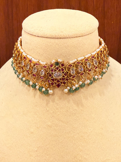 Tarangini Trimaya – Premium Kemp & Kundan Three-Way Convertible Choker