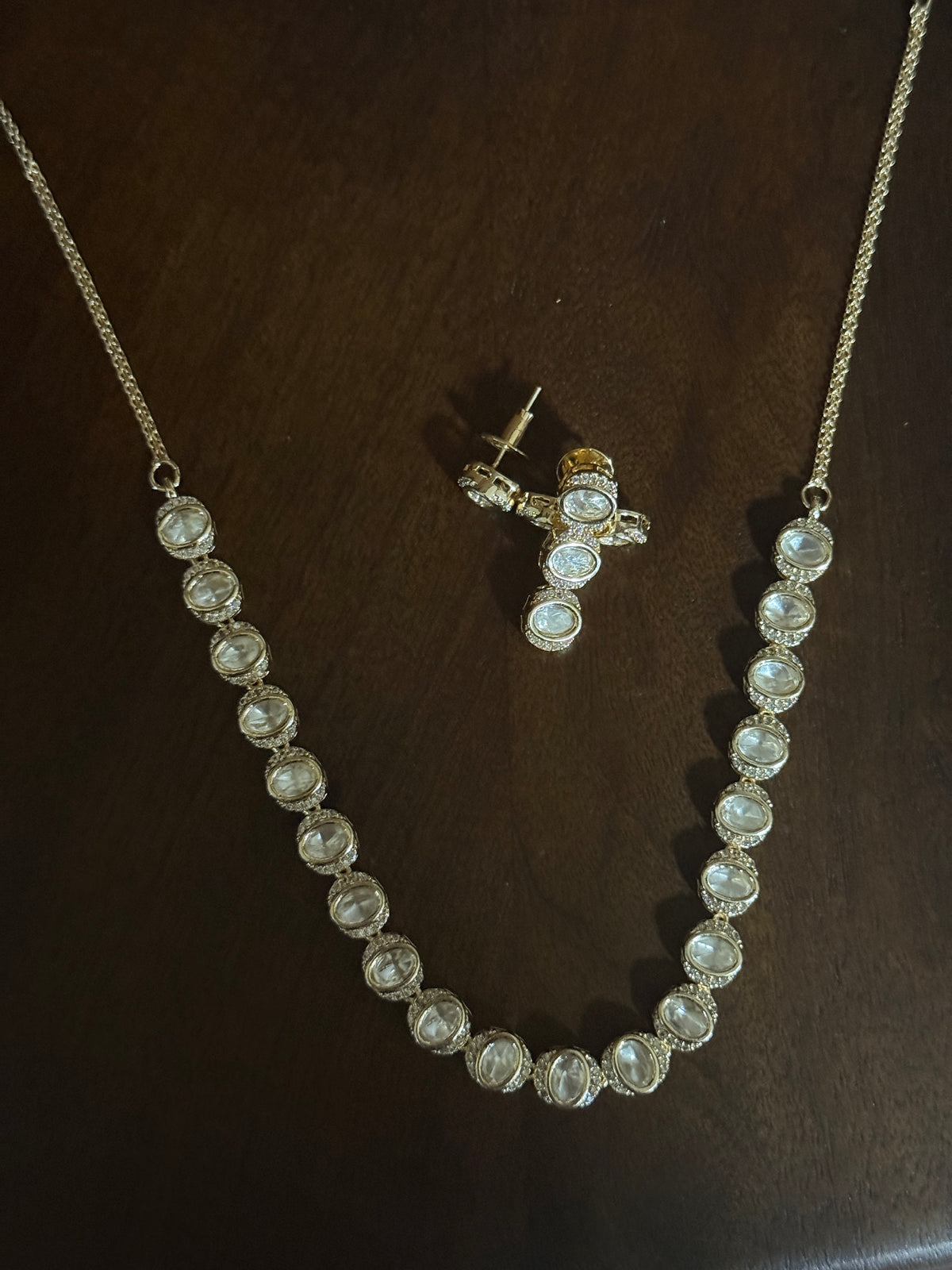 Aahana – Indo-Western Halo-Set Moissanite Choker Necklace Set