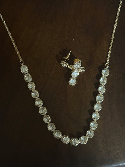 Aahana – Indo-Western Halo-Set Moissanite Choker Necklace Set