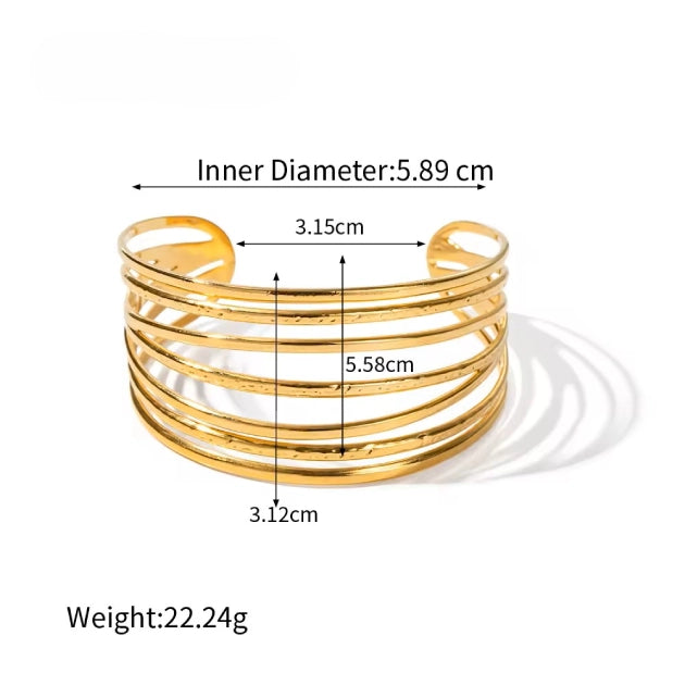 Layered Gold Cuff Bracelet