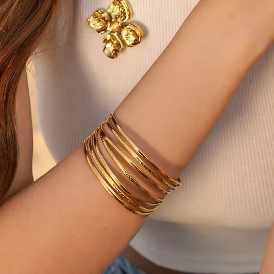 Layered Gold Cuff Bracelet