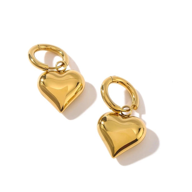 Heart of Gold Hoops