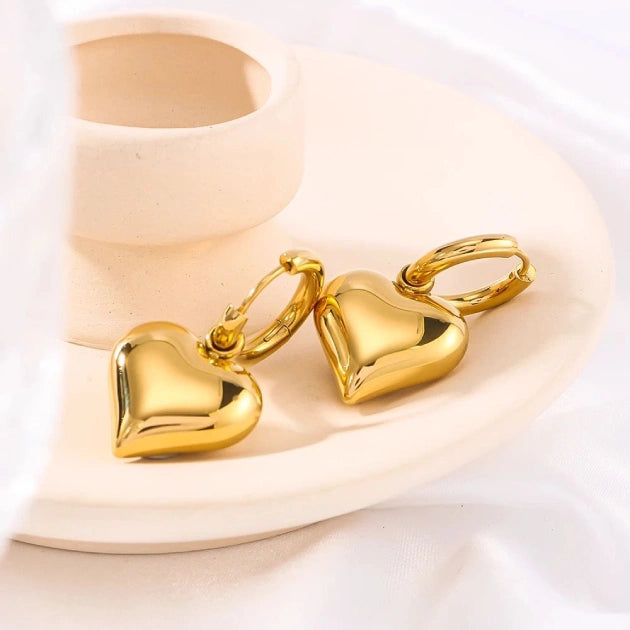 Heart of Gold Hoops