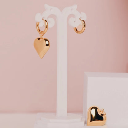 Heart of Gold Hoops