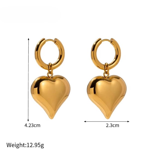 Heart of Gold Hoops