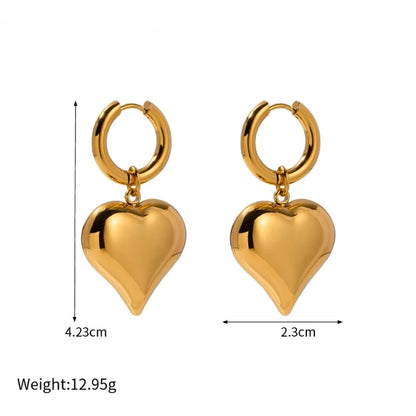 Heart of Gold Hoops