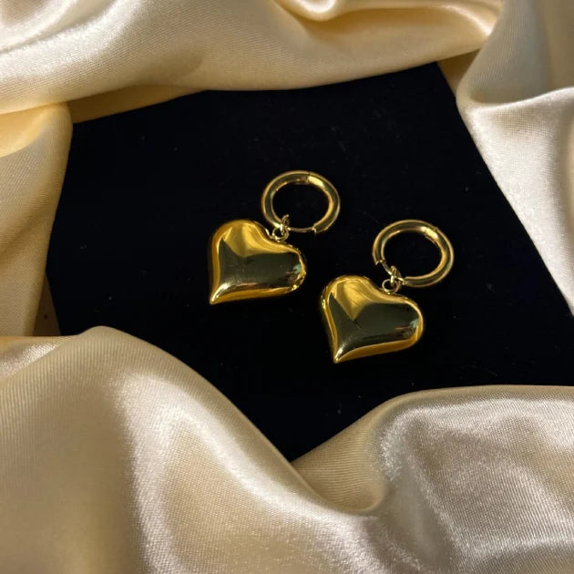 Heart of Gold Hoops