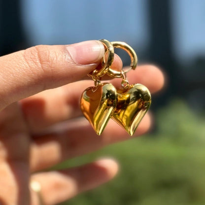 Heart of Gold Hoops