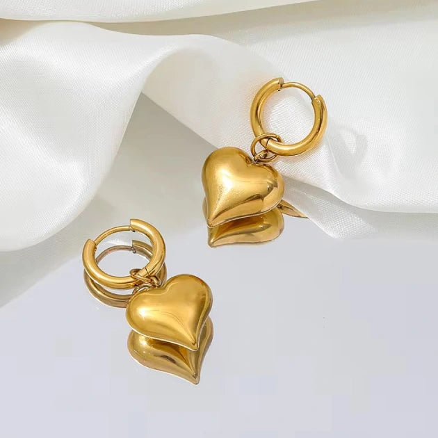 Heart of Gold Hoops