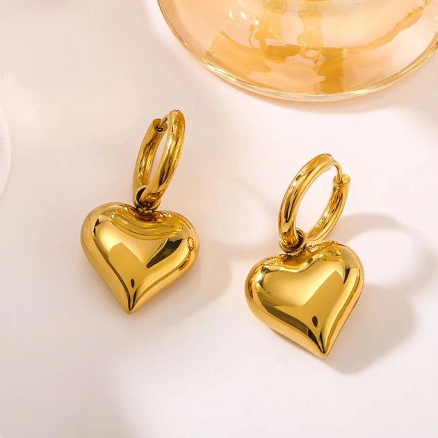 Heart of Gold Hoops