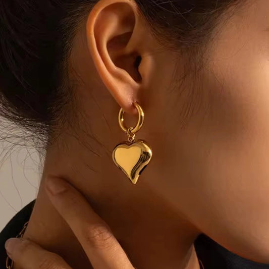 Heart of Gold Hoops