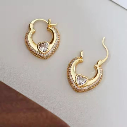 Love Studded Zircon Hoops