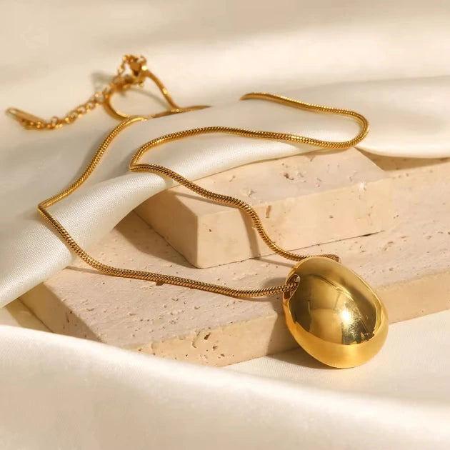 Luna Oval Charm with Chain