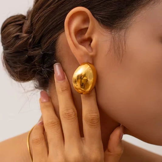 Luna Statement Oval Studs