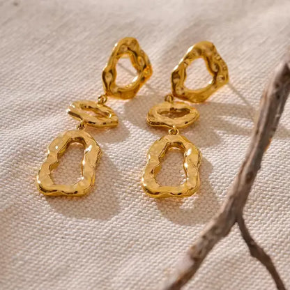 Minimalist Geometric Gold Drop Earring