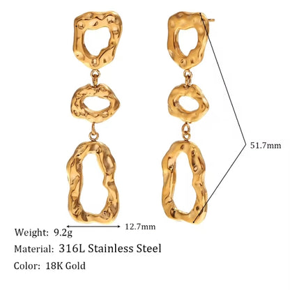 Minimalist Geometric Gold Drop Earring