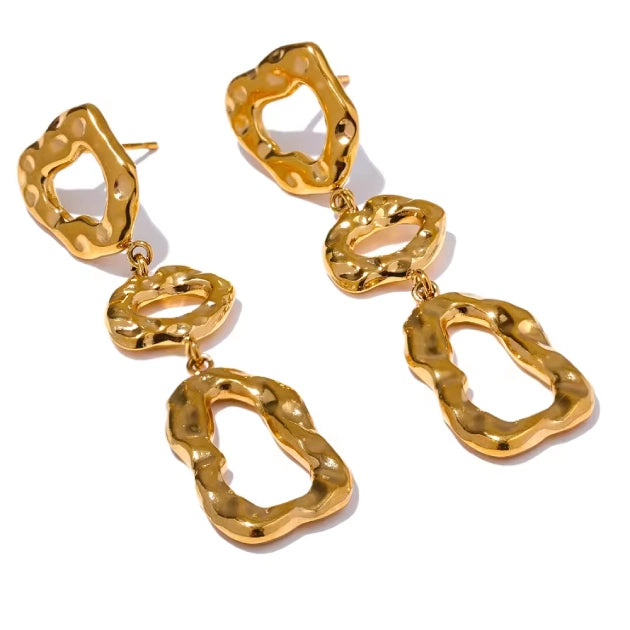Minimalist Geometric Gold Drop Earring