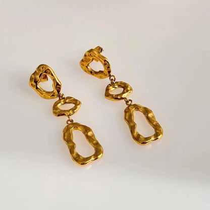 Minimalist Geometric Gold Drop Earring