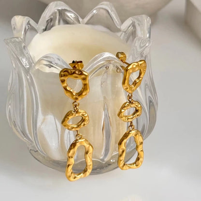 Minimalist Geometric Gold Drop Earring