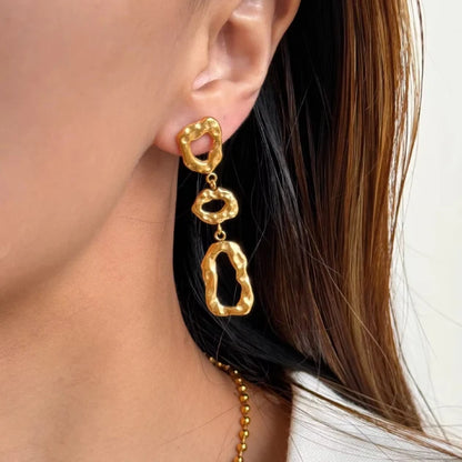 Minimalist Geometric Gold Drop Earring