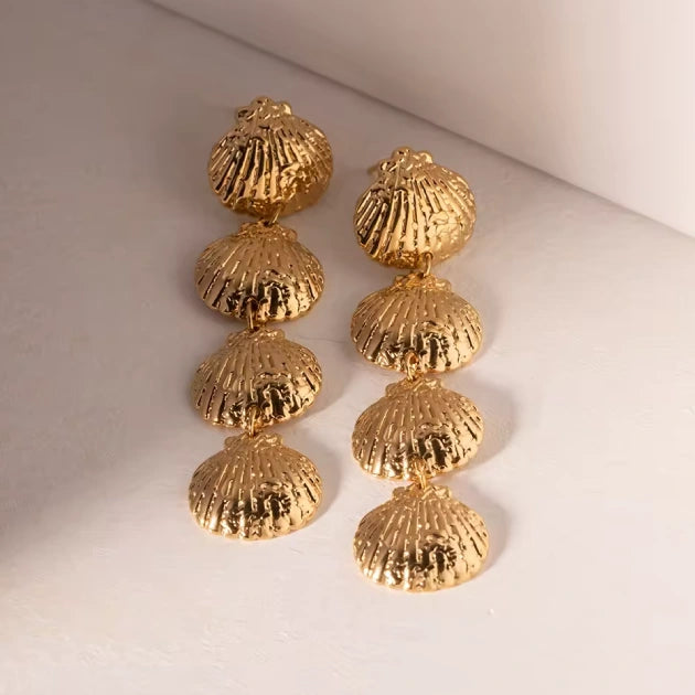 Beachy Bliss Shell Drops - 18k Gold Plated
