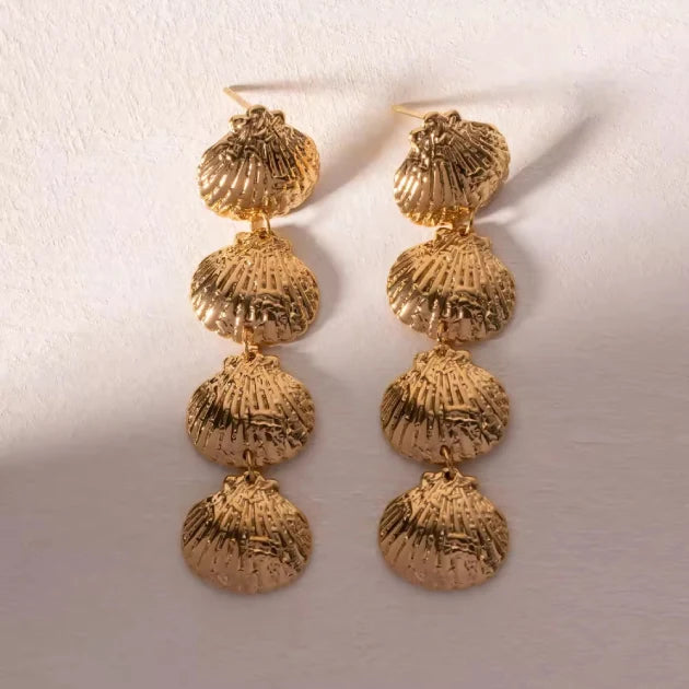 Beachy Bliss Shell Drops - 18k Gold Plated