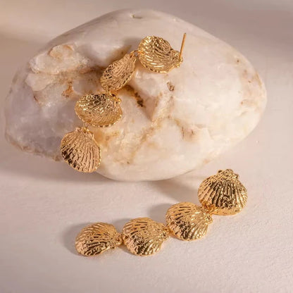 Beachy Bliss Shell Drops - 18k Gold Plated