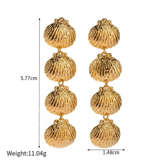 Beachy Bliss Shell Drops - 18k Gold Plated