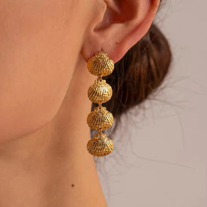 Beachy Bliss Shell Drops - 18k Gold Plated