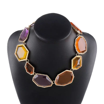 Multi Colour Abstract Resin Necklace