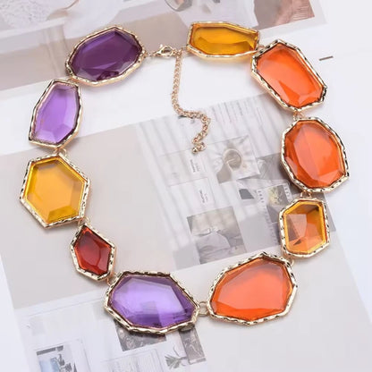 Multi Colour Abstract Resin Necklace