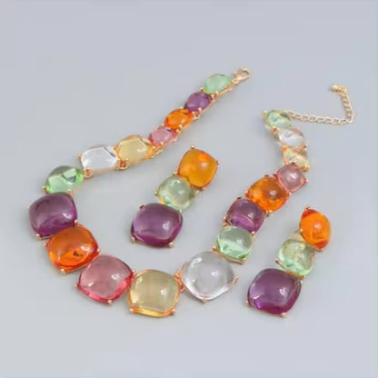 Multi Colour Bohemian Resin Necklace