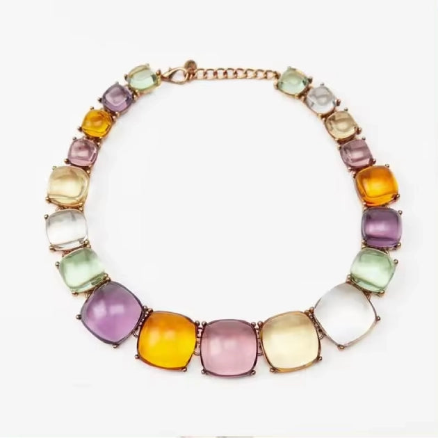 Multi Colour Bohemian Resin Necklace