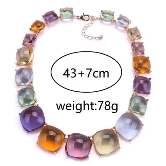 Multi Colour Bohemian Resin Necklace