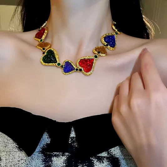 Multi Colour Resin Love Necklace