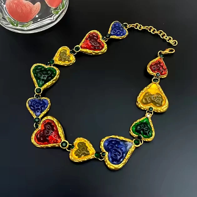 Multi Colour Resin Love Necklace