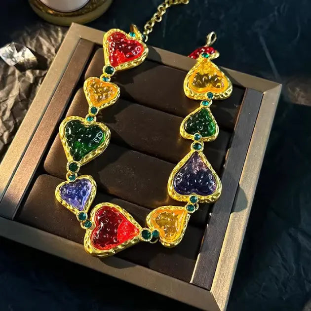 Multi Colour Resin Love Necklace