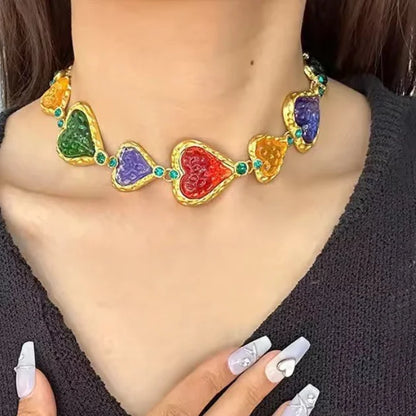 Multi Colour Resin Love Necklace