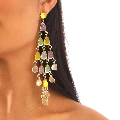 Multi Coloured Multi Layered Chandelier Earring