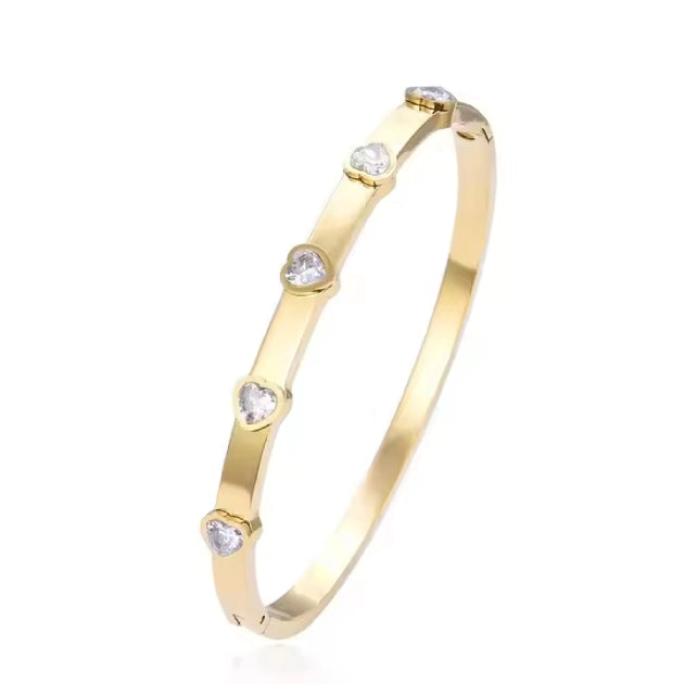 Luminous Love Bangle Bracelet - 18k Gold Plated