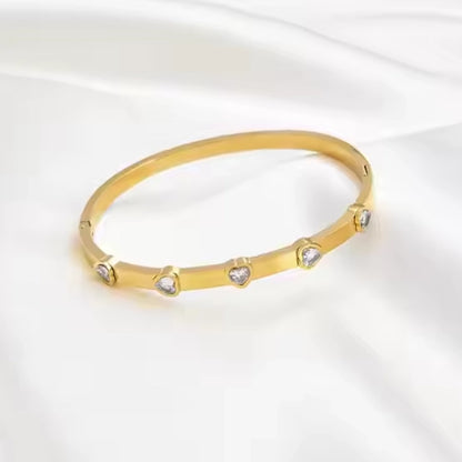 Luminous Love Bangle Bracelet - 18k Gold Plated