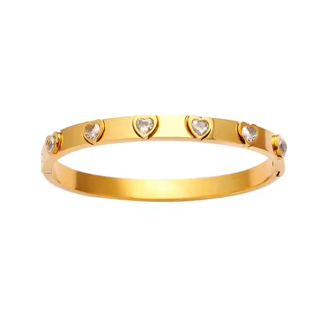 Luminous Love Bangle Bracelet - 18k Gold Plated