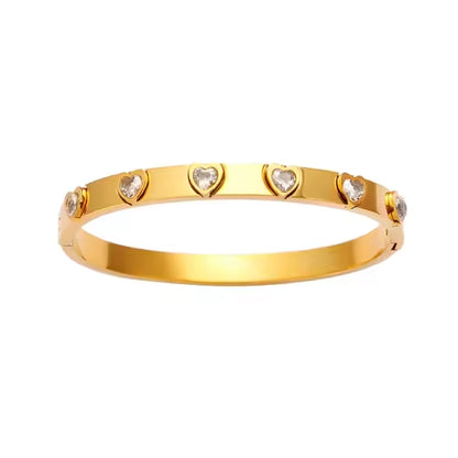 Luminous Love Bangle Bracelet - 18k Gold Plated