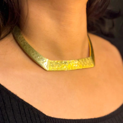 Nebula Square Brass Necklace – Bold. Sculptural. Timeless.