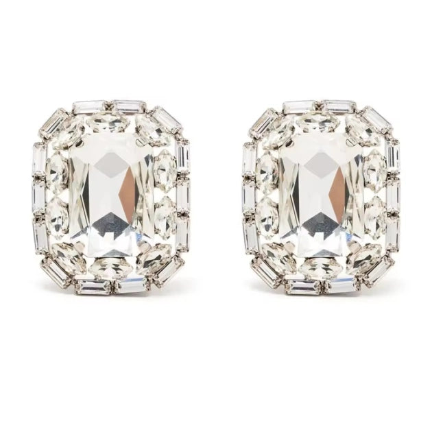 Oversized Crystal Square Studs