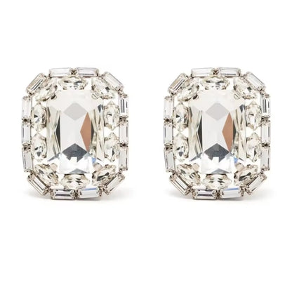 Oversized Crystal Square Studs