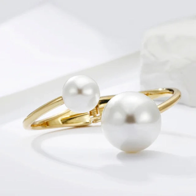 18k Gold Plated Pearl Ball Bracelet -