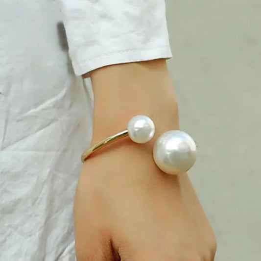 18k Gold Plated Pearl Ball Bracelet -